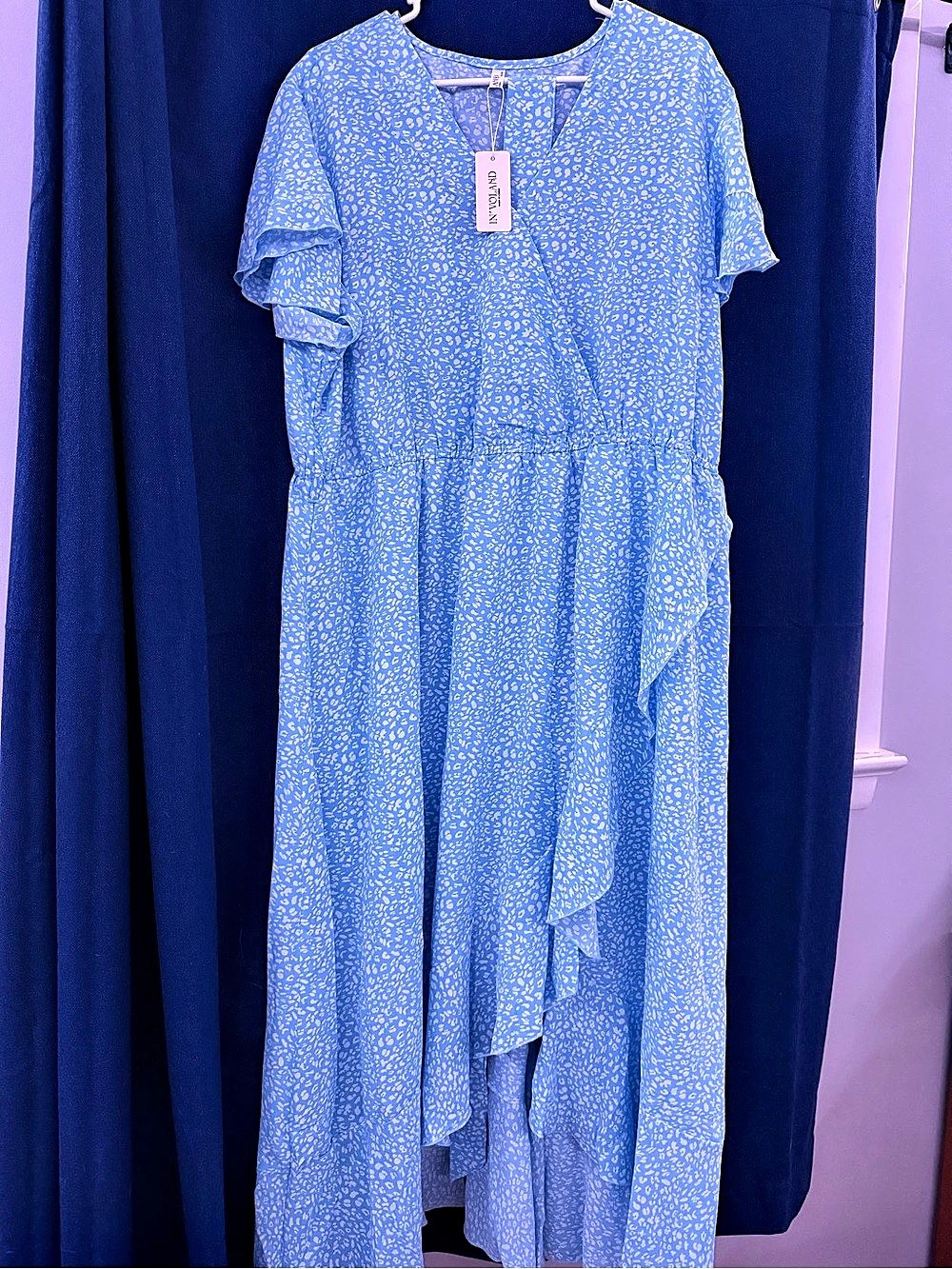 Blue Floral Midi Dress